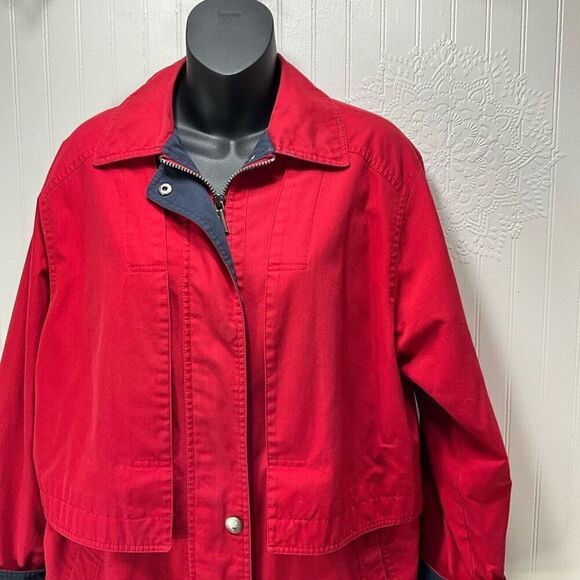 VINTAGE LONDON FOG Limited Edition Red Canvas Coat - Picture 2 of 6